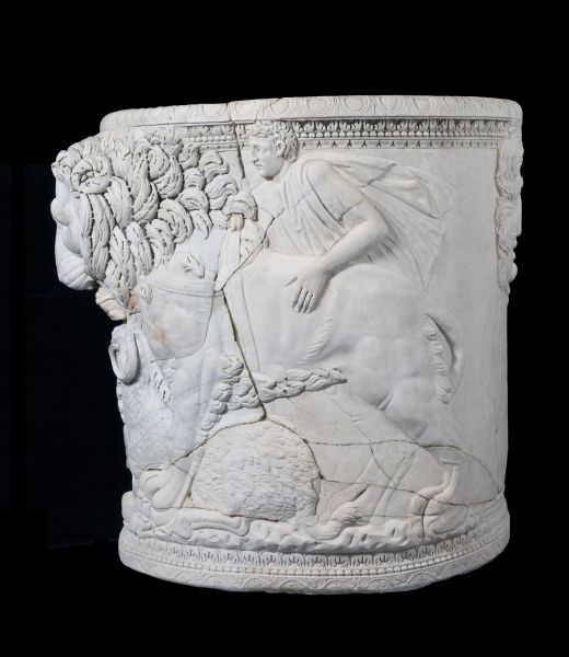 Strigilated Sarcophagus with Lions